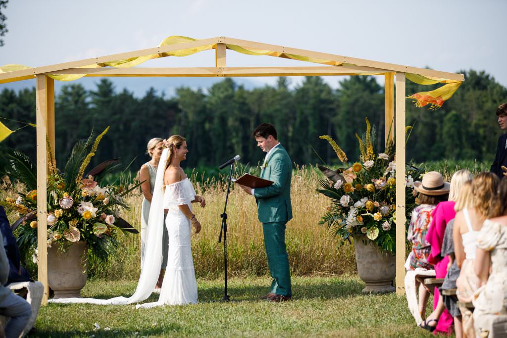 Wedding Ceremony in Field Backyard Wedding Outdoor Wedding How to Host a Wedding at Home Canvas Wedings
