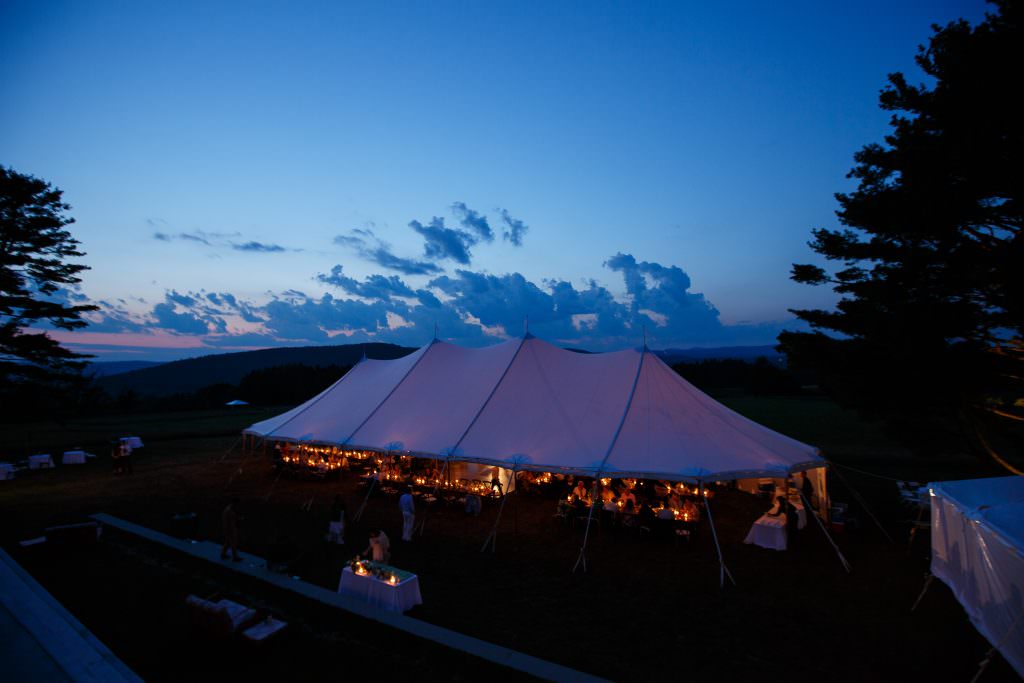 Wedding Tent at Night Hudson Valley Wedding Planner How to Host a Wedding at Home Canvas Weddings