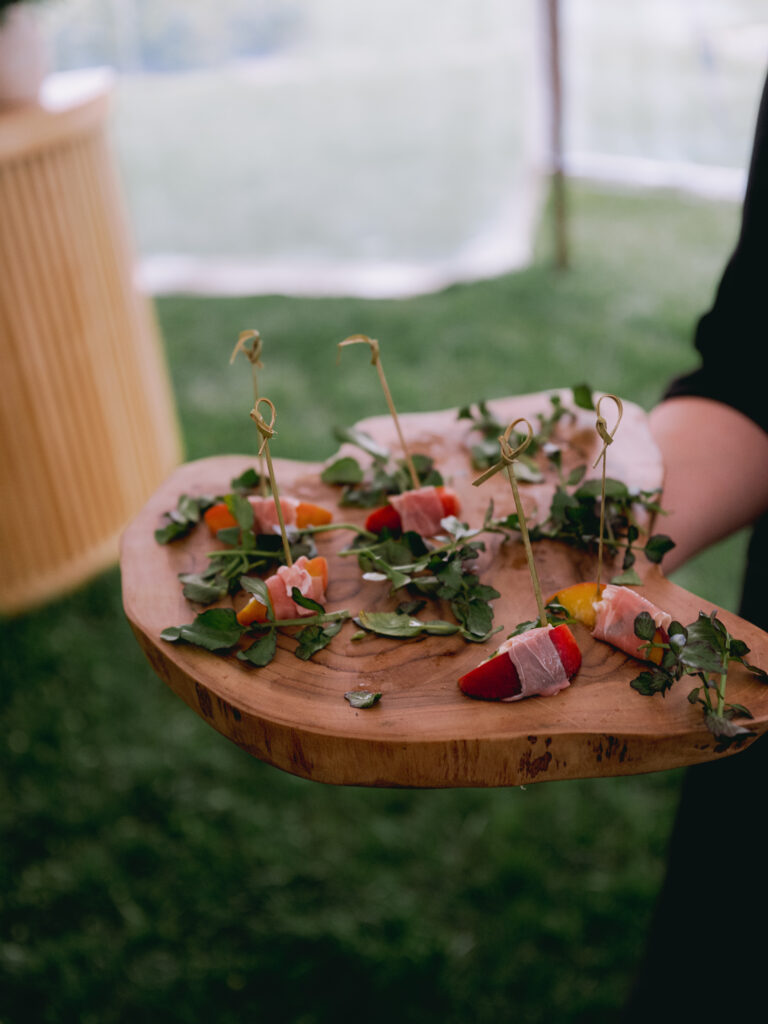 tray passed appetizers at cocktail hour